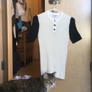 Two toned cotton and cashmere designer shirt